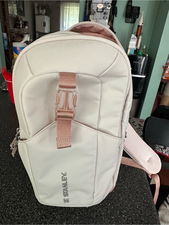 Stanley Handbags - Stanley Cream Backpack with Blush Strap